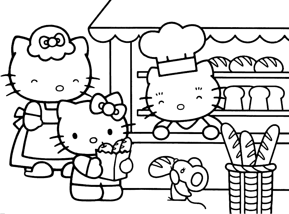 Plansa de colorat cu Hello Kitty 111 15
